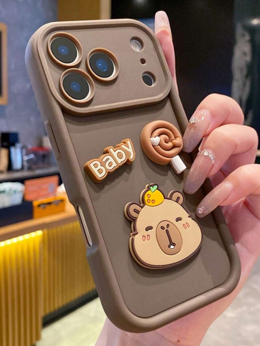 Mischievous + Phone Case, Compatible With Apple 16 Pro Max, 11/12/13/14/15/16 Pro Max, Galaxy S25/S22/23/24+, OPPO, VIVO, Redmi 13C+, Moto G, Redmi NOTE 13C/12/11 PRO, Enjoy/Honor, OPPO Phone Cases Waterproof Shockproof Anti-Fall Scratch Resistant - Brown - View 1