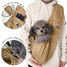 ARC ARCE 可扩展宠物狗背包单肩背带透气旅行安全包，大容量耐用牛津布宠物背袋 - 咖啡棕 - 查看 11