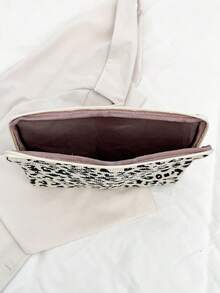 Túi đựng máy tính xách tay và máy tính bảng nhiều kích cỡ họa tiết da báo tối giản sang trọng màu trơn dành cho nữ Túi đựng máy tính xách tay Túi đựng máy tính xách tay thiết yếu cho sinh viên khi trở lại trường - trắng - Xem 8