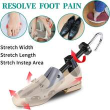 2 Pcs Shoe Stretcher Women Men, Adjustable Length & Width, Shoe Tree Adjustable Boot Widener Stretcher, Plastic Shoes Tree Shape For Tennis Shoes, Slippers, Sneakers, Canvas Shoes - L for man - 查看 9