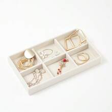 Stackable Velvet Jewelry Tray, Drawer Style Jewelry Storage Display Tray, All Velvet Used For Earring, Necklace, Bracelet, Ring Storage Box - Beige - View 1