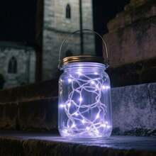 Solar Mason Jar Lid String Lights, 3/6/9/12/30Pack 20 Led 6.6FT String Fairy Star Firefly Jar Lids Lights With Hangers Included (Jars Not Included), For Mason Jar Patio Garden Wedding Lantern - ánh sáng trắng - Xem 7