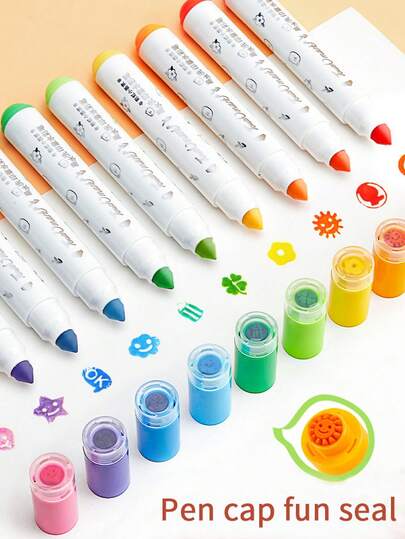 1pc Stamp Watercolor Brush Pen Set, 36/24/12 Colors, Thick Tip, Washable, Non-Staining, Layerable, Suitable For Painting, Drawing, Coloring