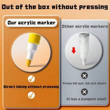 80pcs/60pcs/48pcs/36pcs/24pcs/12pcs Acrylic Marker Pen,Drawing Not Soak Paper, Art Collection, Pen To Graffiti Art Of Diy Pens, Colorful Painting Watercolor Art Mark Pen Sets, Waterproof High-Capacity Color Pen, Exquisite Gift To The Student, The Perfect Gifts Of Gifts, Marker Pen,Back To School,School Supplies