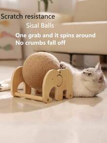 猫抓板剑麻球猫玩具自娱猫抓爪不掉落玩具垂直耐磨猫抓球 - 彩色 - 查看 5