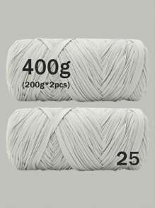 1/2 piezas Hilo de camiseta premium - 200g/pieza Hilo elástico de alta calidad, hilo de poliéster suave y elástico para proyectos de ganchillo vibrantes, ideal para decoración del hogar, manualidades DIY como tejido DIY, proyectos de ganchillo, bolsos tejidos a mano, cestas, mantas, alfombras, zapatos, pantuflas, cojines y muñecas, hilo multicolor | Hilo de poliéster | Hilo acrílico | Accesorios de tejido