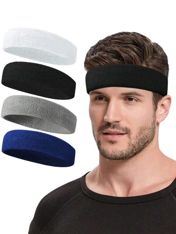 3pcs/Set Unisex Sweat Headband, Moisture Wicking Athletic Headbands For Tennis, Basketball, Running, Gym