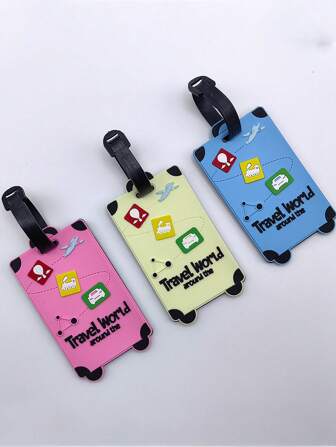 行李牌-软橡胶可爱行李牌防丢地址卡通物流托运行李牌万圣节配饰教师节包包配饰带身份证夹的挂绳汽车配饰包包挂饰圣诞礼物