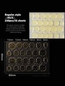 10/50/100pcs Double Side Glue Nail Sticker, Nail Glue Stickers Transparent, Waterproof - Black - View 5