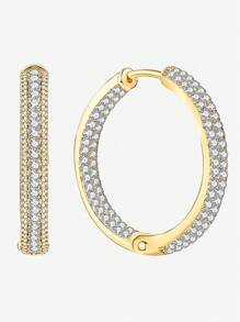 1 对 S925 纯银全锆耳环优雅精致高端珠宝礼物节日礼物生日礼物适合女性日常佩戴