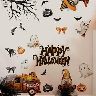 Autocollant mural Lettre anglaise BOO, élément d'horreur, convient pour hôtel, maison d'hôtes, lieu de divertissement, centre commercial, bureau, chambre à coucher, entrée, ambiance des fêtes, décoration de la maison, PVC autocollant, décoration de chambre, décoration de cuisine, décoration murale