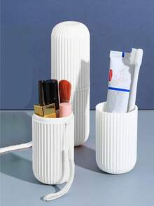 1/4 قطعة محفظة منظم فرش المكياج المحمولة، حامل فرشاة الأسنان للسفر، مجموعة حامل القلم، كوب متعدد الوظائف مع غطاء للضروريات في الحمام، الغرفة، المنزل، غرفة النوم، الحمام، المنزل، غرفة الوردي، غرفة المعيشة، مستلزمات السفر، حقيبة هدايا، هدايا ل- الأم، الأب، الرجال، الأصدقاء، المعلم، عيد الميلاد، الزفاف، المكتب، الرفوف، الإكسسوارات، صناديق الهدايا، هدية مضحكة، التخزين