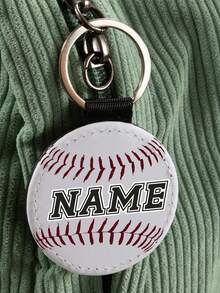 Personalisierter Schlüsselanhänger mit Namen, personalisierter Schlüsselanhänger für Ballsportarten, personalisierte Taschenanhänger für Handtaschen, Schlüsselanhänger mit Heißtransfer, Leder-Schlüsselanhänger, Schlüsselanhänger für Mädchen/Männer, Kinder-Schlüsselanhänger, individualisierbare Geburtstagsgeschenke, Valentinstag, College-Essentials, Wohnzimmer, rund, Dekorationen, Mädchen, Vater, Kinder, Paar, Familie, Freund