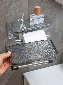 Toilet Paper Holder, Bathroom Tissue Box Wall Mounted, Luxury Glacier Texture Toilet Paper Dispenser, Suitable For Bathroom, Kitchen, Hotel