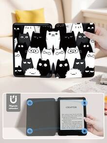 A Stylish Pattern Kindle Cover, Fits Paperwhite (12th) 2024 & Kindle (10th/11th) 2019-2022 & Kindle Paperwhite(11th Gen)2021(6.8"), Supports Auto Wake/Sleep, Lightweight, Four-Corner Drop-Proof And Convenient, A Group Of Cute Cats Pattern, Practical Gift For Others