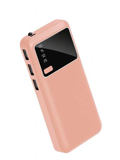 Batería Portátil de 20,000 mAh con 3 Puertos USB y Linterna