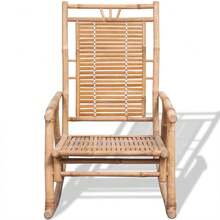 vidaXL Rocking Chair Natural Bamboo Bamboo 26 X 33.9 X 41.3 In Rocking Chair Rectangular Farmhouse Bamboo Rocking Chair Patio Chairs Gliders Porch Rocking Chairs - Brown - View 3