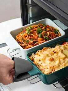 قفازي فرن من السيليكون الأسود - مقاومة للحرارة، مقابض مزينة بحلقات للتعليق، مناسبة للمطبخ - مثالية للطهي والخبز، قفازات الفرن وأوعية الطهي - متعدد الألوان - مشاهدة 11