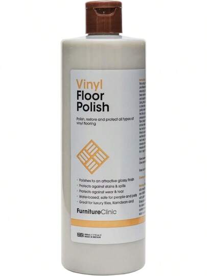 Vinyl Floor Polish - Polishes To A Glossy Sheen - Protects Against Stains - Fills Scratches And Reduces Wear & Tear – For All Types Of Vinyl Flooring - 500ml