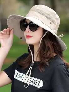 1 件宽边防晒透气防风百搭时尚渔夫帽，适合日常佩戴 - 酒紅色 - 查看 9