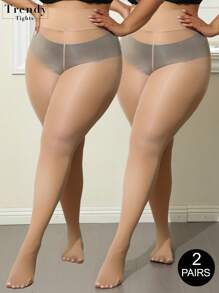 80D Plus Size Shiny Skinny Tights, Solid Color High Stretch Tights, Glossy Smooth Pantyhose, Fashionable Sexy Versatile Black Stockings, Suitable For Halloween, Christmas, Cozy - Multicolor - View 8