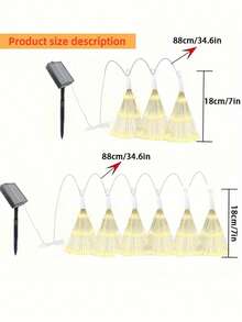 Bộ 6/3 đèn dây trang trí năng lượng mặt trời, 540/270 đèn LED, 8 chế độ, có thể điều chỉnh độ sáng, chống nước, đèn treo tự làm hình ngôi sao, thích hợp cho tiệc tùng, sân vườn, trong nhà/ngoài trời, ban công và sân nhà (Trắng ấm/Trắng/Màu) - Nhiều màu - Xem 6