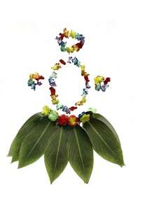 1pc Green Grass Skirt Hawaiian Outfit, Suitable For Beach, Summer Parties, Unisex, Tropical Vibe, Perfect For Adults And Men/Women, Ideal For Summer Celebrations, Outdoor Activities, And Halloween - Fabric Leaf Skirt - View 4