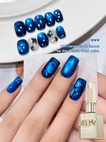 XEIJAYI 1支装 15毫升 蓝色猫眼美甲凝胶 半永久美甲浸泡 UV LED 美甲沙龙 DIY 美甲沙龙凝胶 适合春夏美甲 - 寶藍色 - 查看 6