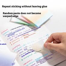 50 hojas de notas adhesivas transparentes y a prueba de agua con brillo - Almohadillas de memorándum cuadradas de PET de colores para la escuela, la oficina y la organización del hogar