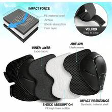 6pcs Kids Knee Pads And Elbow Pads Protective Gear Set, Suitable For Roller Skating, Cycling, Skateboarding, Inline Skating And Other Sports, Wear-Resistant, High Elasticity, Shock-Absorbing