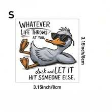 DTF Heat Transfer Iron On Sticker | Funny Duck Iron On Transfer – Cute Cartoon Animal With Quote | Heat Press Decal For DIY T-Shirts, Hoodies, Tote Bags | Cool Chill Duck With Fashion Glasses - Multicolor - View 3