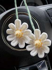 手工编织雏菊汽车挂饰，后视镜装饰 - 均碼 - 查看 3