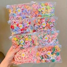60pcs Hair Accessories' Treasure Trove Of Matching '! A Collection Of Super Cute Hair Rings, Perfect For Daily Outings And Dates. You Can Easily Tie Them Up To Look Good, Making It A Must-Have For Hair Accessories - Nhiều màu - Xem 4