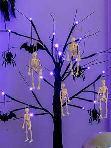 5pcs/10pcs Halloween Hanging Decor Skull Ornaments, Halloween Props Skull Model Figurines For Haunted House, Bar, Bedroom Decoration