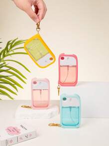 1 pieza con funda de silicona y gancho/1 pieza/2 piezas/3 piezas/4 piezas/6 piezas Botella de spray de desinfectante de manos hidratante de 50ml, Botella de spray de desinfectante de manos de tamaño de viaje, Botella de spray de desinfectante de manos hidratante (Nota: El producto de valor real es una botella de spray vacía)