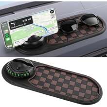 Multifunction Car Anti-Slip Mat, Rotatable Anti Skid Car Dashboard Pad With Temporary Parking Number, Universal Car Anti Slip Mat With Phone Holder For Phones Sunglasses Keys Gadget