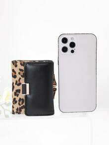 Leopard Print Snap Closure Short Women Wallet Tri-Fold Multi-Function Purse For Women Wallet Mini Wallet Purse Wallet Cheetah Print Small Wallet Cute Wallet Fall Wallet Autumn - Coffee - View 9