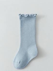 1 Pair Baby Mid-Calf Socks, Thin Cotton Ruffled Socks For Kids, Spring/Autumn - Multicolor - View 17