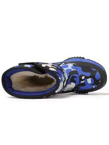 Winter Camouflage Snow Boots, Warm Shoes For Boys And Girls, Outdoor Skiing Gear, Flat Casual Sneakers, High-Top Thick Waterproof Classic Boots For Teenagers