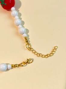 1pc Women's Fashion Tomato Necklace, Unique Handmade Design Sweet & Elegant, Suitable For Daily Wear, Party, Music Festival, Wedding Or Any Occasion