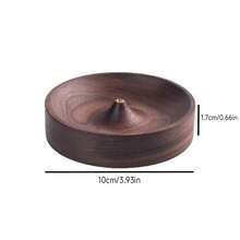 1pc Wooden Incense Holder, Round Incense Burner Tray For Home Use - Multicolor - View 10