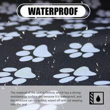 Waterproof Pet Car Seat Cover, Paw Print Design, Washable Dog Seat Pad, Oxford Cloth Seat Cover, Trunk Protector, Suitable For Car, Trunk, Vehicle, Dog Supplies - Multicolor - View 3