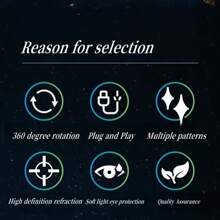 1/3/6/10 Pieces LED Starry Sky Projector Light, USB Interface, Special Planet Picture Replacement, 360 Degree Night Light Projector, Gift, Halloween Decoration, Room Decoration, Photo Background, Wall And Ceiling - Mood Projector Light - View 10