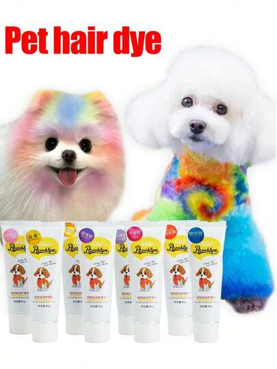 Pet Non-Irritating Fruit Scented Hair Dye, Direct Application For Medium & Large Dogs And Cats