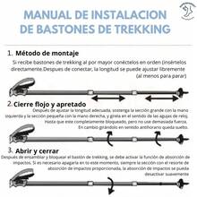 Par De Bastones Trekking Plegable Senderismo Escalar Caminar - Negro - Ver 7
