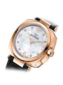 Marvin Watches For Women Female Swiss Quartz Watch Luxury Gift Ladies Casual Dress Watch In Stainless Steel With Leather Band And Sapphire Glass Dial,50M Waterproof