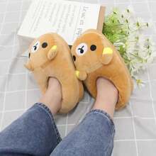 Luxury Winter Bear Cotton Ladies Slippers House Home Cartoon Cute Bear Home Indoor Couple Female Warm Indoor Slipper Casual - A - 查看 7