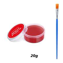 1set Black + White + Red Professional Face & Body Paint Kit With Brush, Large Capacity Makeup Palette For Theater, Halloween Party, Cosplay, Clown