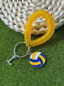 个性化排球钥匙扣礼品，送给段街运动员的礼物，感恩节和圣诞节礼物 - 黃色 - 查看 95