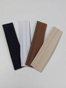 4pcs Solid Color Headbands Suitable For Daily Exercise Casual Hair Band Turban Headband Sweatband, School Stuff, College